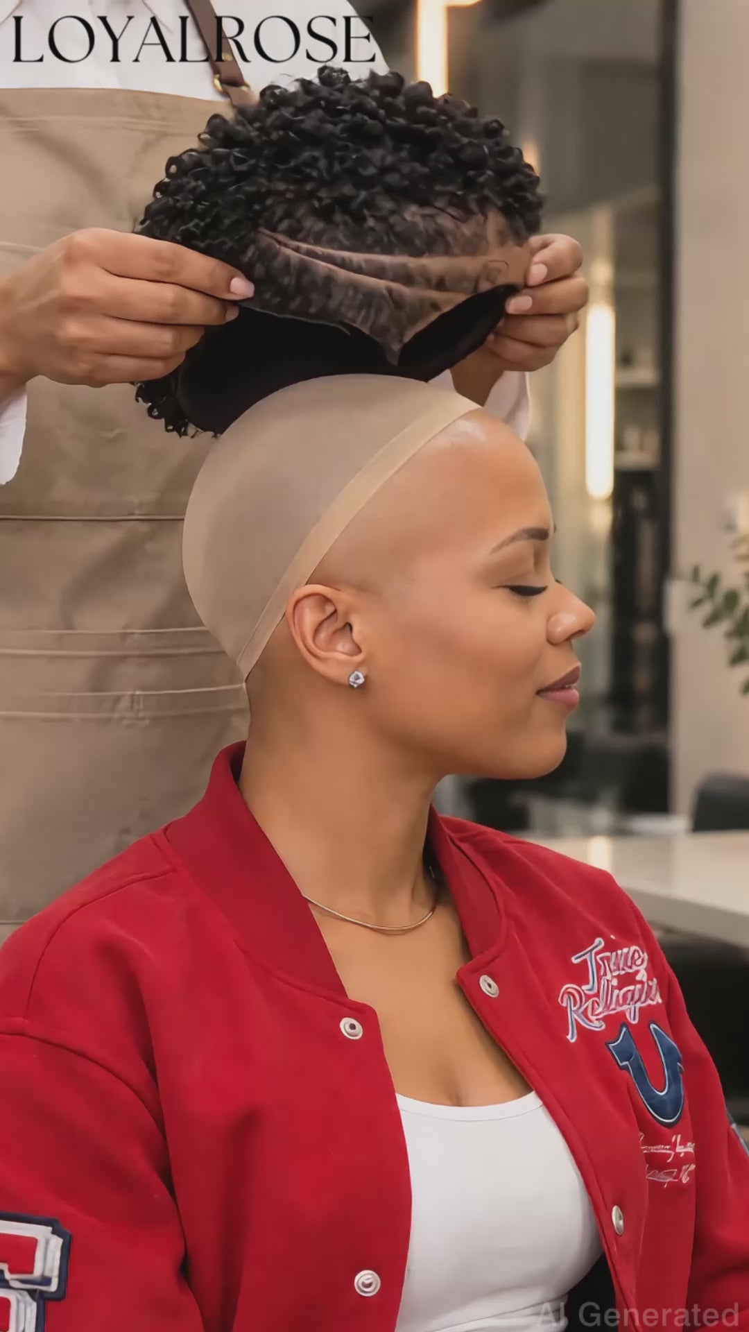 Loyalrose Pixie wig Afro 6 inches Black 100% human hair Glueless with Full lace TWA with Fade and Hard Part style 28