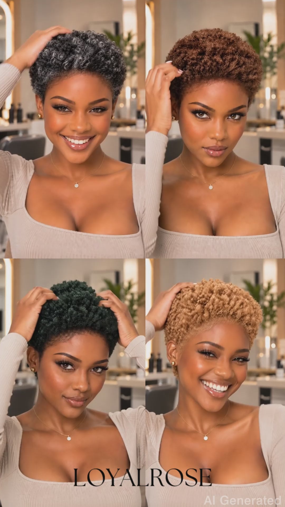 Loyalrose 13x4 lace Lowcut Afro Wig Glueless 100% Human Hair 5 colors