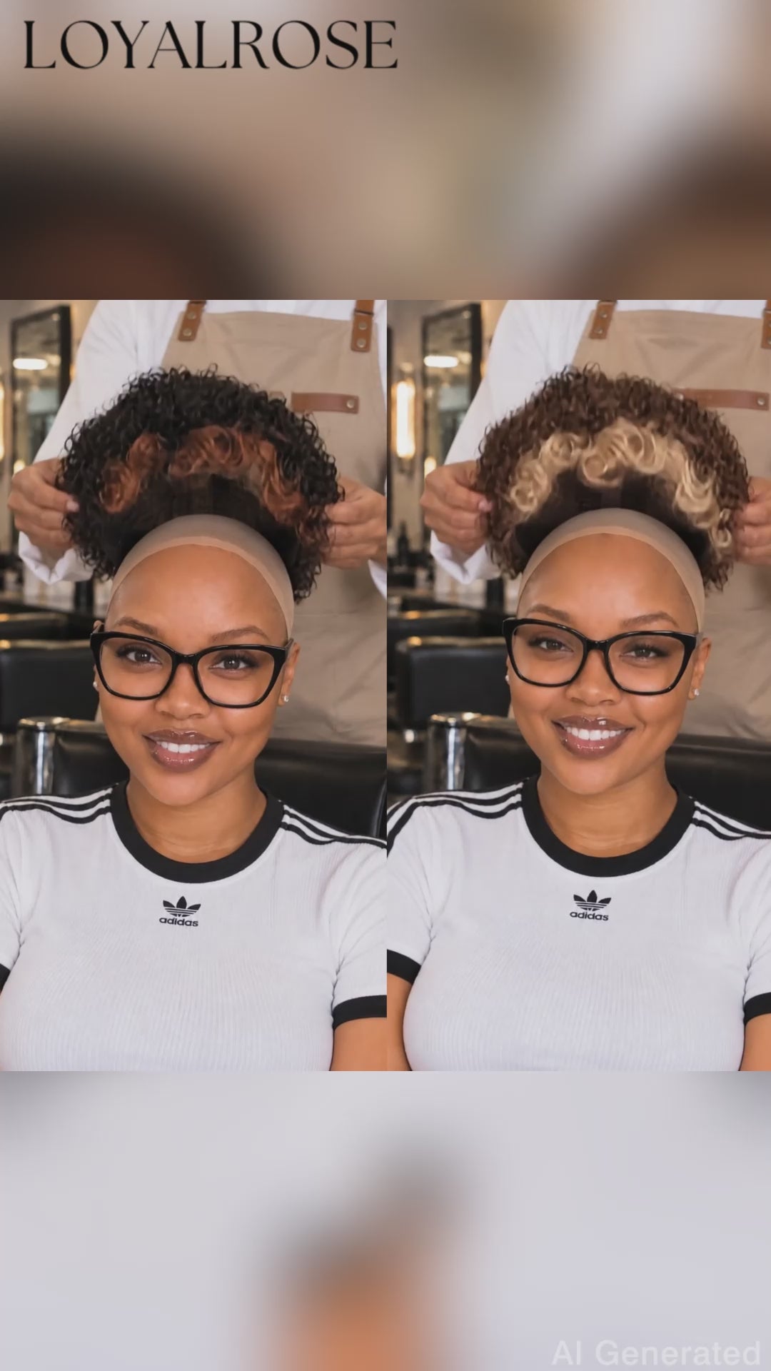 Loyalrose Pixie wig free part Deep curly Multicolor 100% human hair with lace 13*4 Glueless Face-framing highlights