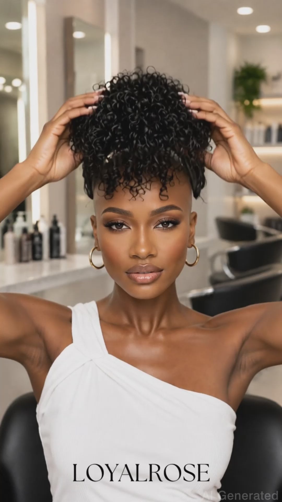 Loyalrose Short Curly Pixie Wig Multiple colors with bang 100% human hair Machine Made