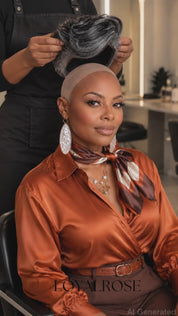 Loyalrose Salt & Pepper Pixie Short Cut Wig side part Lace closure 7*5 100% Human Hair Glueless with bang