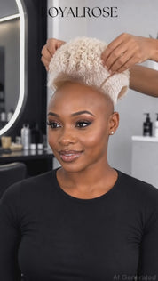 Loyalrose Pixie wig Afro Lowcut 6 inches Blond 100% human hair Glueless with Full lace TWA with Fade and Hard Part style 12