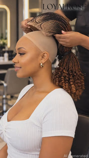 Loyalrose Braided Wig Video - 360 Degree View of Glueless Cornrow Ponytail
