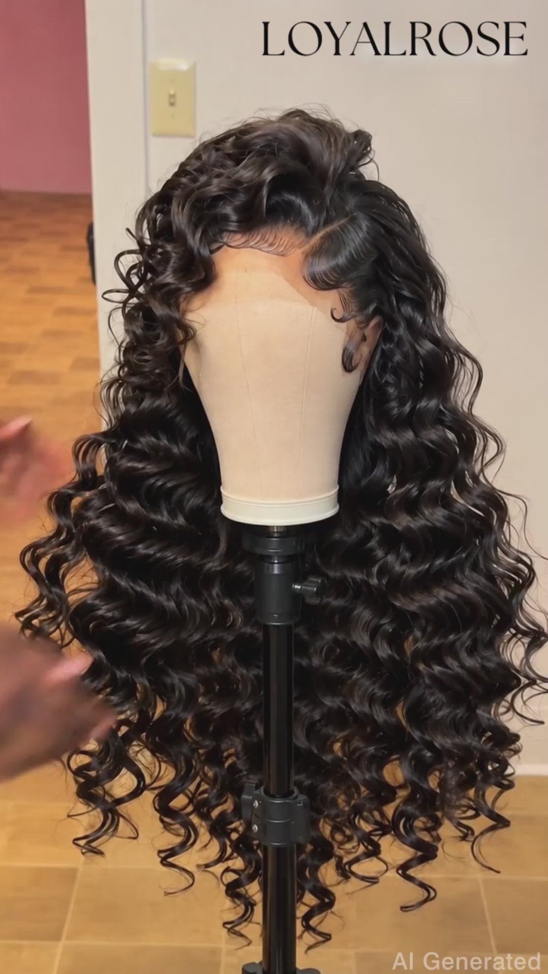 Loyalrose Pre-styled wig Finger+Natural wave Side part frontal lace 13*6 Black color without glue 20-30 inches