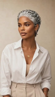 Loyalrose Pixie slicked-back hair Wig 13x4 lace Glueless 100% Human Hair
