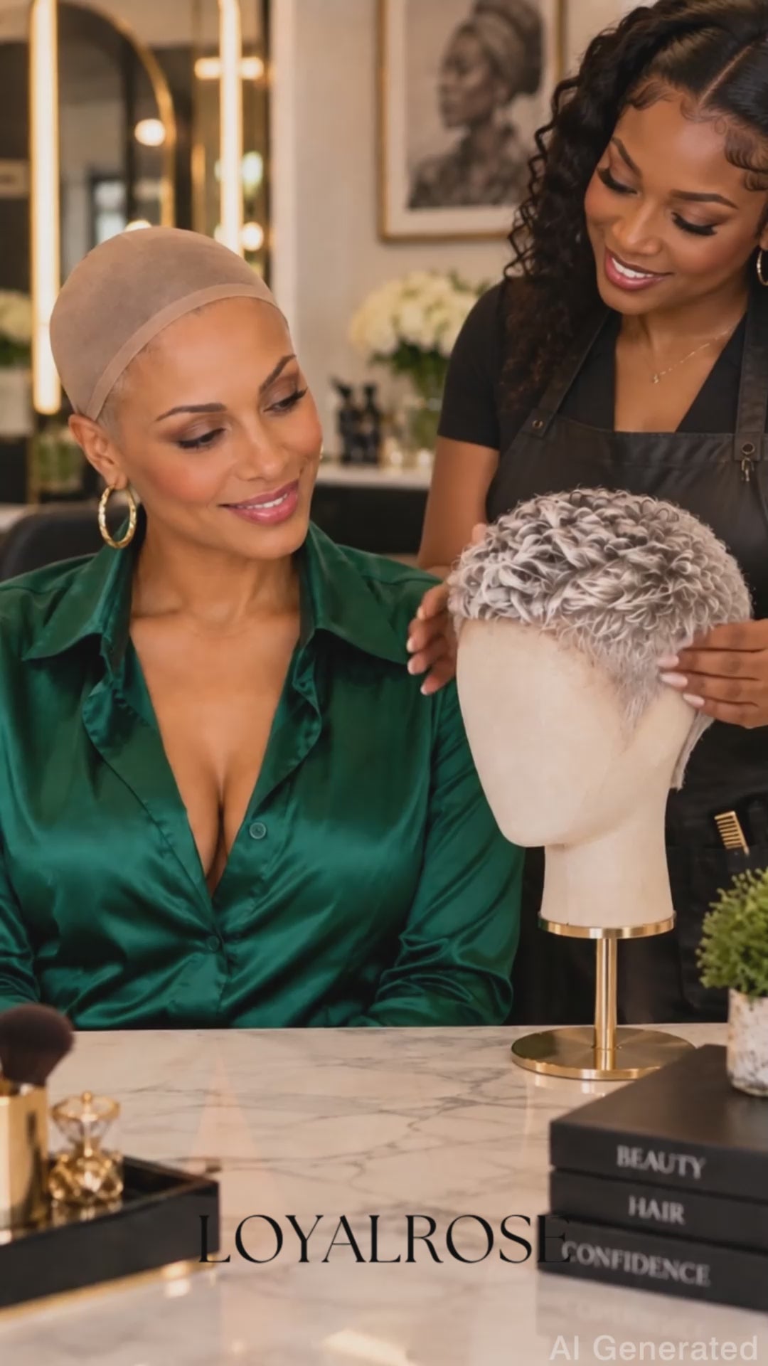 Loyalrose Pixie wig straight 6 inches salt&pepper 100% human hair Glueless with Full lace