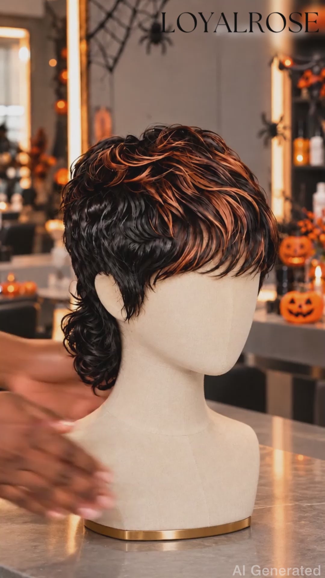 Loyalrose Two-colors Short Mullet Wig 100% human hair Glueless Machine Made