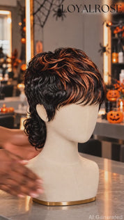 Loyalrose Two-colors Short Mullet Wig 100% human hair Glueless Machine Made