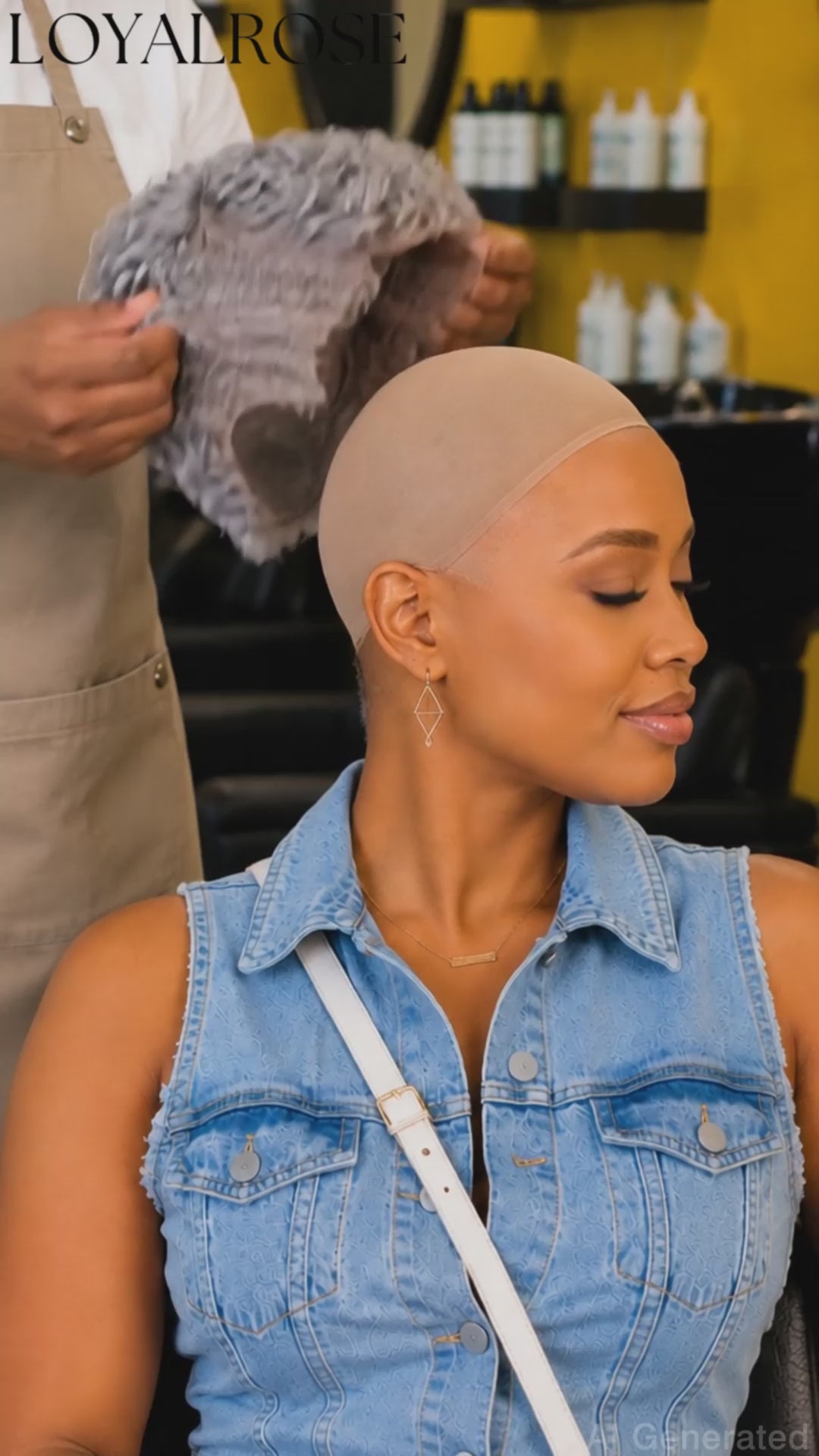 Loyalrose Pixie wig Afro Lowcut 6 inches Salt&Pepper 100% human hair Glueless with Full lace TWA with Fade and Hard Part style 19
