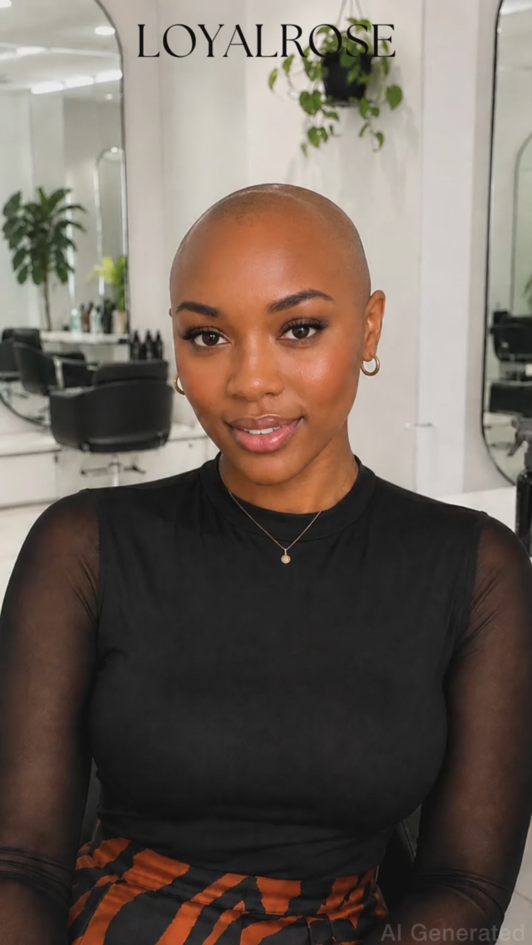 Loyalrose Pixie wig straight 6 inches Black mix White 100% human hair Glueless with Full lace TWA with Fade and Hard Part style 15