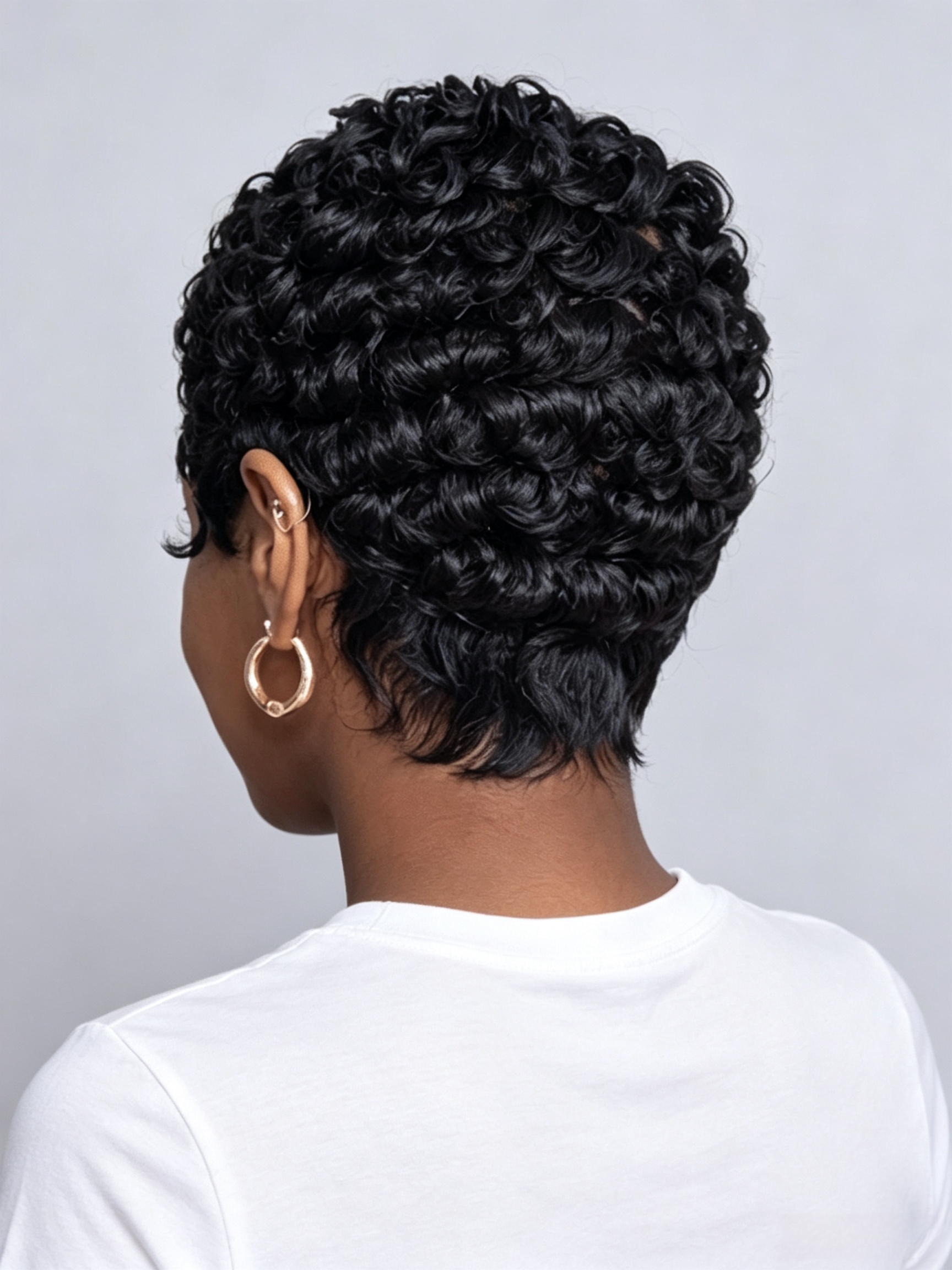 Loyalrose Water Wave Pixie Cut Black wig 100% human hair Glueless lace front